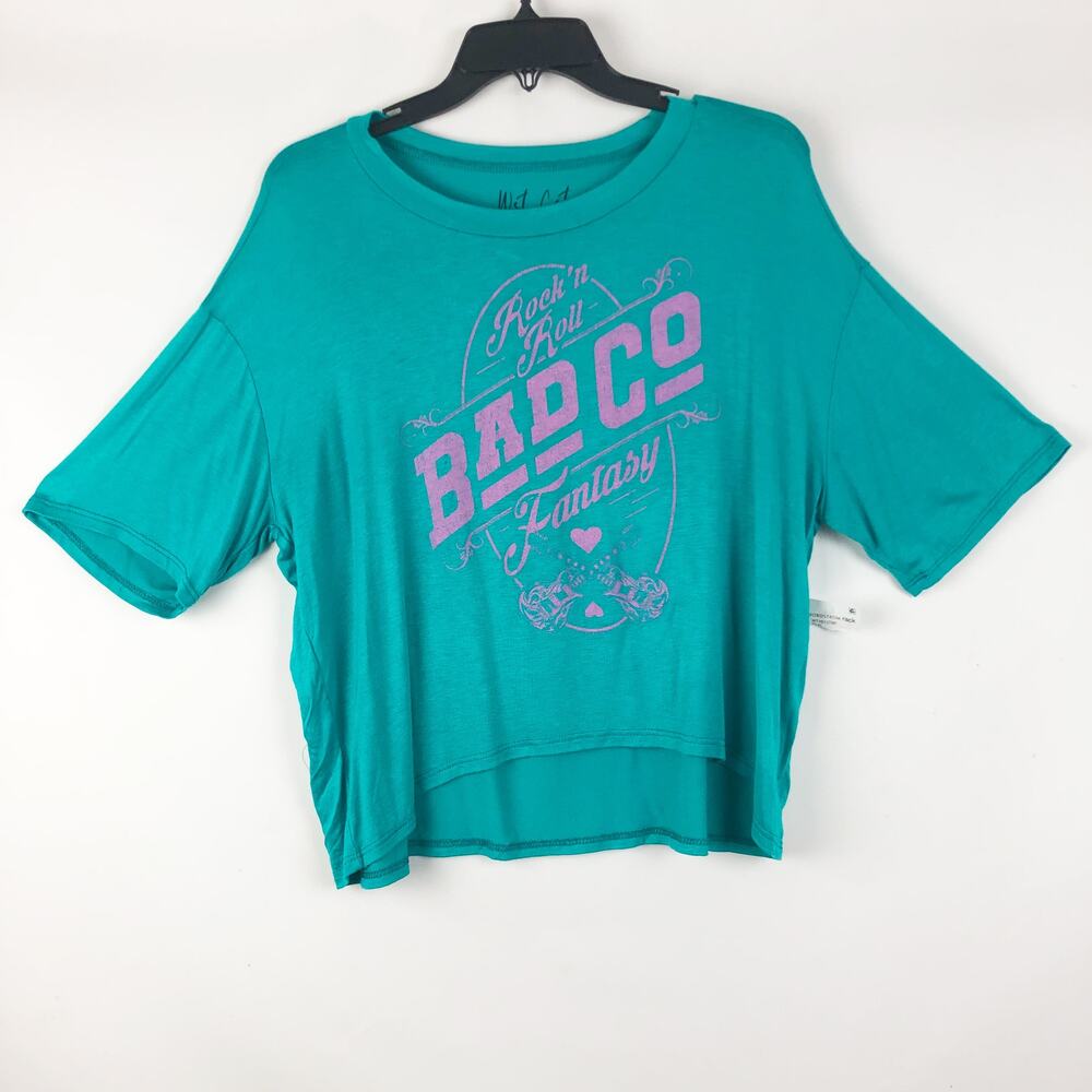 West Coast Womens T-Shirt Large Teal Blue Neck Short Sleeve Tee Nordstrom NWT